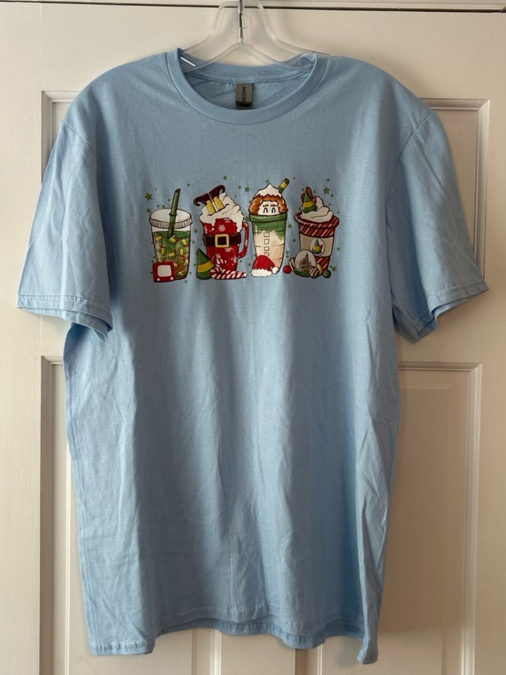 Unisex Light Blue Holiday Drink Graphic Tee